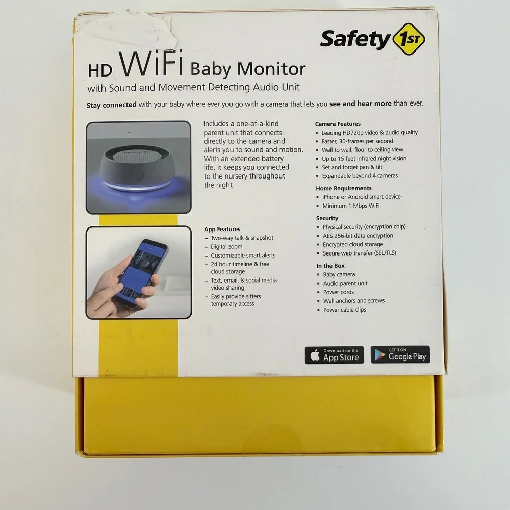 Safety 1st HD WiFi Baby Monitor with Sound and Movement Detecting Audio Unit‎
